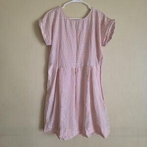 Peyton & Parker Sheer Blush Pink Dress With Silver Metallic Stripes